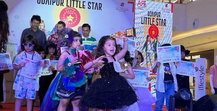 udaipur little star 2023 alina anaya and mansvi won the udaipur little star title kids fashion show contest