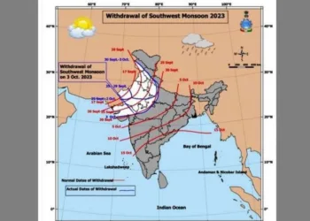 South West Monsoon 2023 withdrawal from Udaipur Division