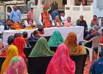 udaipur bjp candidate tarachand jain public meeting in nukkad sabhaye