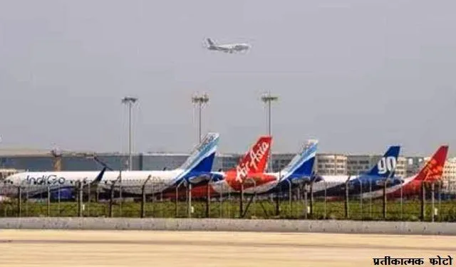 jaipur airport accident aeroplane collides with pillar