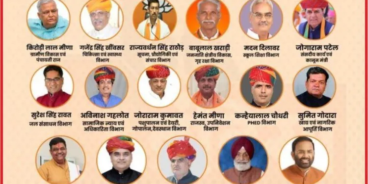 CM bhajanlal cabinet distrubution of departments in cabinet ministers