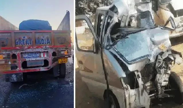 jaipur car accident four died in car trailer accident in jaipur