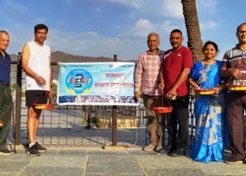 rajasthan samaj seva sansthan parinda vitran abhiyan govardhan sagar udaipur
