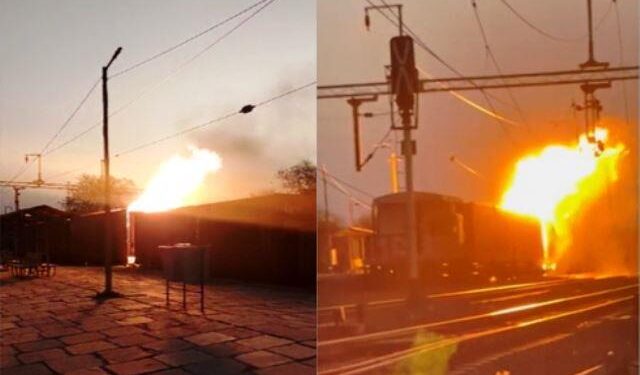 burning train goods train two coach caught fire in jhalawar