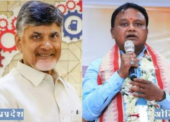 mohan charan took oath of odisha cm and chandrababu naidu become fourth time cm of andhra pradesh