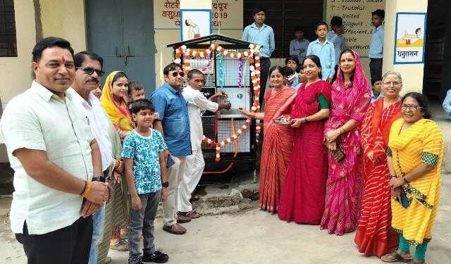 ro water cooler installed in government school shobhagpura udaipur social work udaipur news