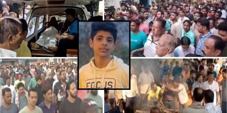 udaipur student stabbing case devraj funeral citizens tribute with teary eyes