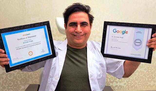 arth ceo Dr. Arvinder Singh scored 100% in AI course of American University and Google