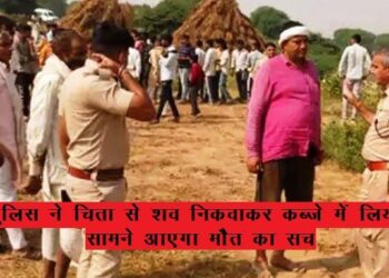 rajasthan dholpur police took dead body from funeral pyre after murder information