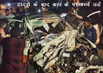 udaipur five died in car dumper accident at debari amberi highway udaipur