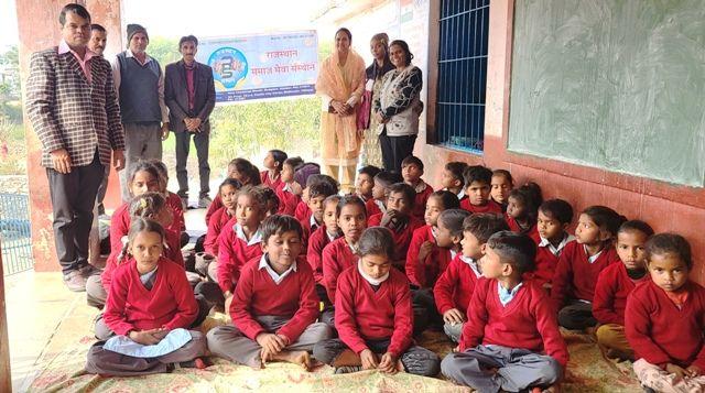 rajasthan samaj seva sansthan udaipur sweater distributions Basliya school Iswal udaipur