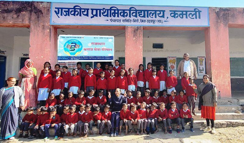 rajasthan samaj seva sansthan udaipur sweater distributions kamli school girwa