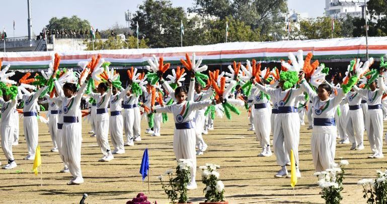 76th republic day state level program celebration at gandhi ground udaipur