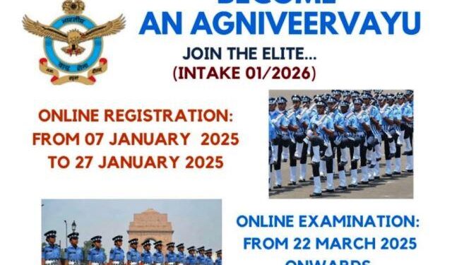 Indian Air Force Agniveer recruitment registration starts from today 7 January