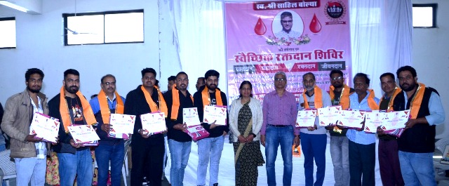 Blood donation in memory of Sahil Bolya udaipur 82 units of blood donated