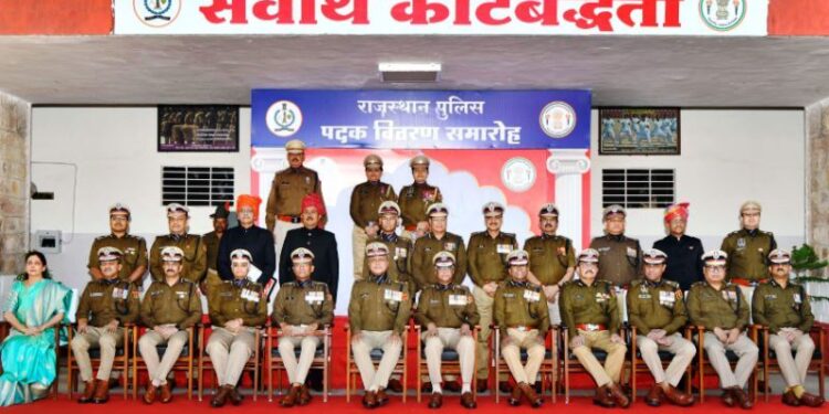 Rajasthan Police honour Ceremony in RPA police officers honoured with Seva Medal and DGP Disc for excellent work