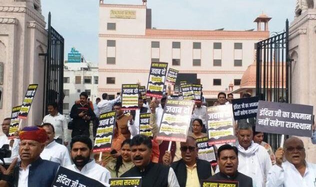 Protest by Congress MLAs continues outside Rajasthan Assembly