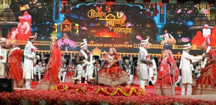 narayan seva sansthan divyang mass wedding ceremony completes with all rituals