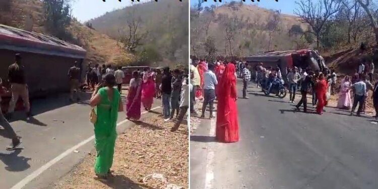 two died, 30 injured in bus accident at ranghati in udaipur jhadol highway