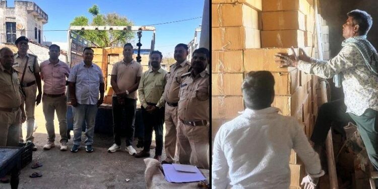 excise team raid on house situated at udaipur salumber border area, found warehouse of illegal liquor