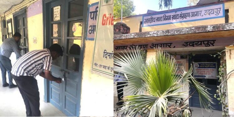nagar nigam udaipur seized Food Corporation of India food storage depot