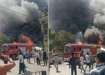 Fire in plastic goods shop behind Celebration Mall udaipur