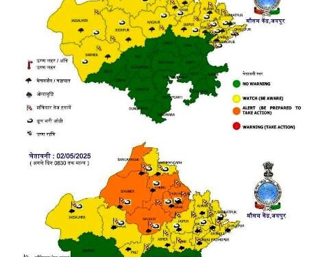 chance of rain and dust strom in rajasthan