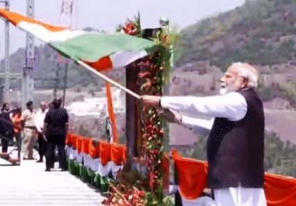 chenab bridge inaugurated by pm modi, world highest railway Arch Bridge -1