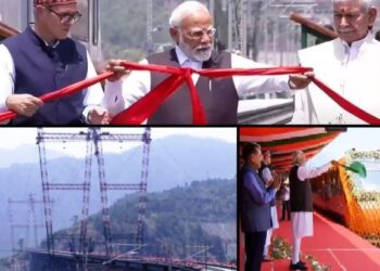 chenab bridge inaugurated by pm modi, world highest railway Arch Bridge