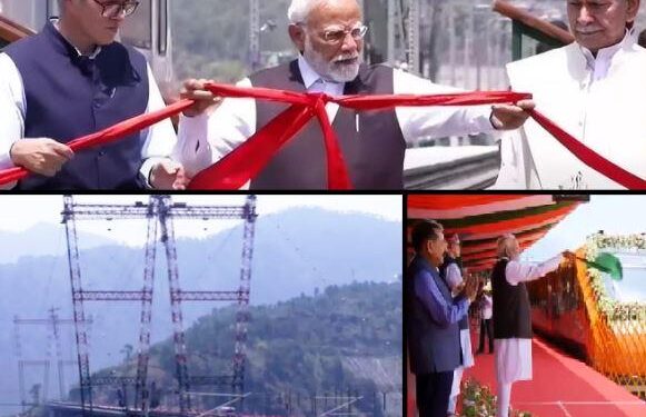 chenab bridge inaugurated by pm modi, world highest railway Arch Bridge