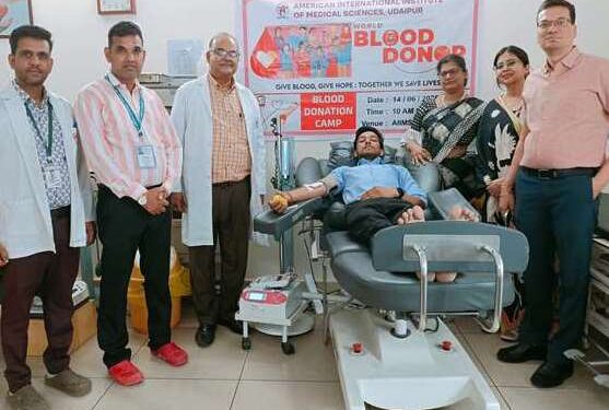 udaipur gbh general hospital honors 30 blood donors and 51 units blood donated on blood donor day