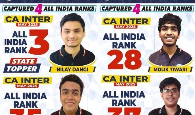 Badala Classes student secured 3rd All India Rank in CA Inter Badala Classes udaipur