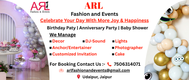 Event company in udaipur contact for birthday party events and anniversary events By ARL Fashion & Events