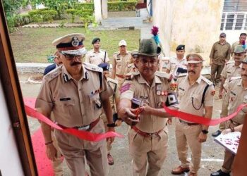 DGP rajeev Sharma udaipur range visit inspection PTS Kherwara