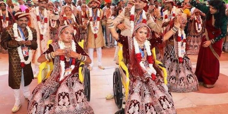 Narayan Seva Sansthan 44th Divyang mass wedding ceremony concludes 51 couples enters golden married life