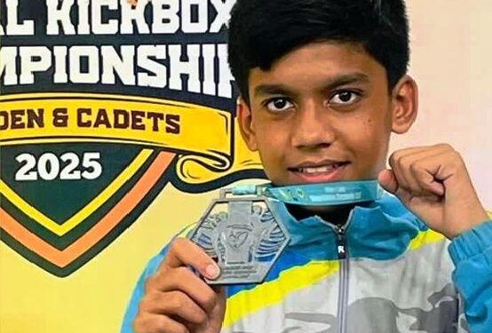 Udaipur player Reyansh won silver medal in National Kick Boxing Championship 2025
