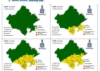 Possibility Moderate to heavy rainfall in southeastern Rajasthan