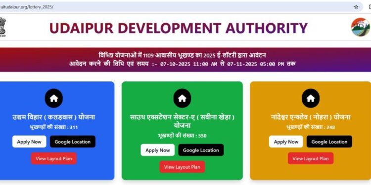 udaipur UDA launched three housing scheme