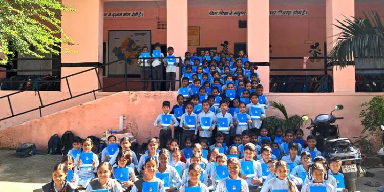 rajasthan samaj seva sansthan udaipur stationary distribution in Government schools
