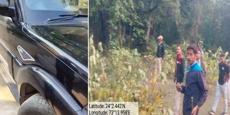 udaipur gun firing on forest guard bullet hits vehicle -1
