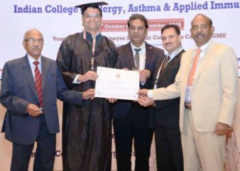 udaipur pacific hospital Dr. Atul Luhadia received the National Fellowship Award by ICAAI