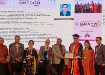udaipur PMCH Dr. Atul Luhadia honored with Fellowship Award by Indian Chest Society