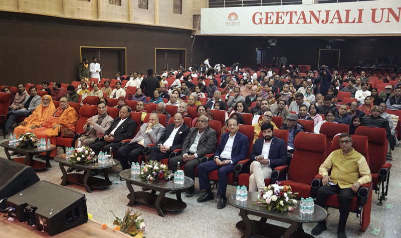 Ramam Bhaje bhajan sandhya with sooryagayathri held in Auditorium of Geetanjali University Udaipur