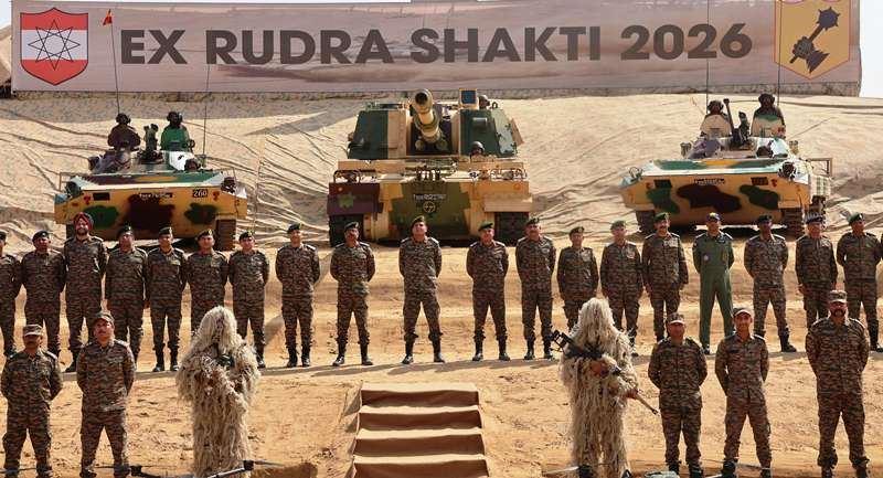 army commander reviews exercise rudra shakti at pokhran firing range