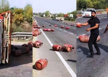 udaipur LPG crisis LPG cylinder truck overturned in kishangadh