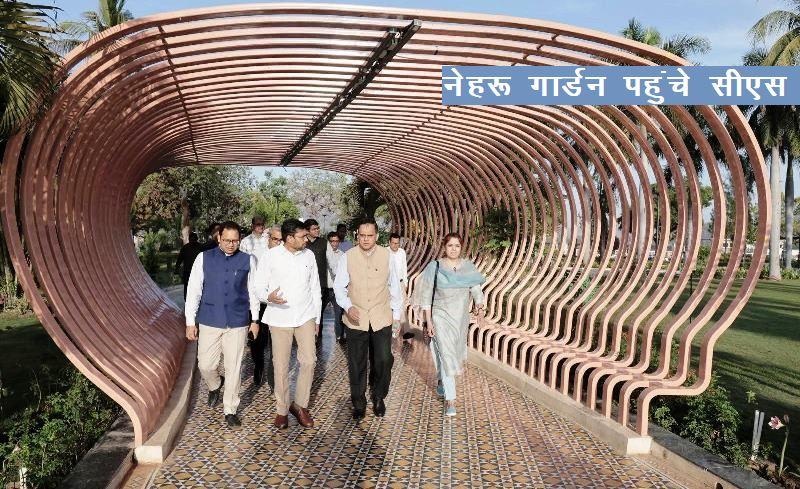 udaipur news in hindi Chief Secretary V.Srinivas Visits udaipur nehru garden fatehsagar lake -1