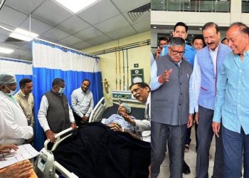 Governor gulab chand kataria meets BJP Leader admitted in GBH Hospital bedwas udaipur - Copy