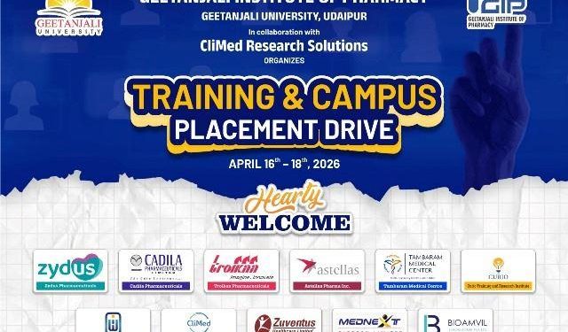 udaipur hospital news Geetanjali University Training and Campus Placement Drive for pharmacy students