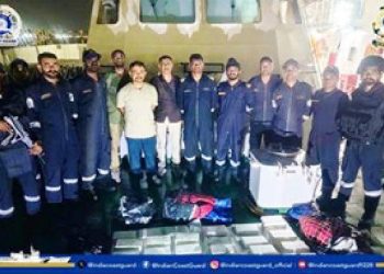 ICG and ATS Gujarat Seizes 115 Kg Cocaine worth INR 1150 Crore