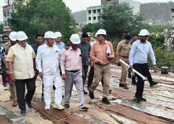 Punjab Governor Gulab Chand Kataria inspected the progress of the elevated road currently under construction in Udaipur